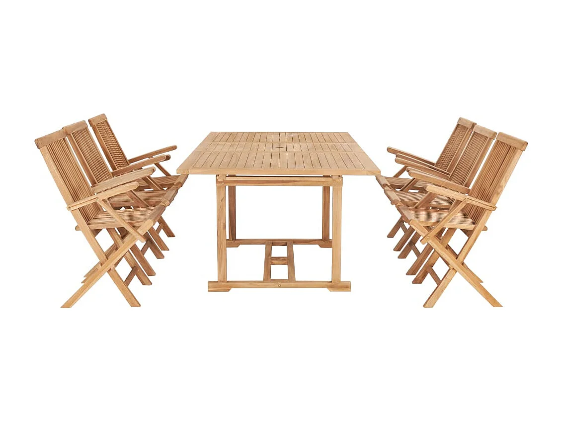 Ray Alan  Ensemble à manger d'extérieur 7pcs 150-200x100x75cm Teck massif