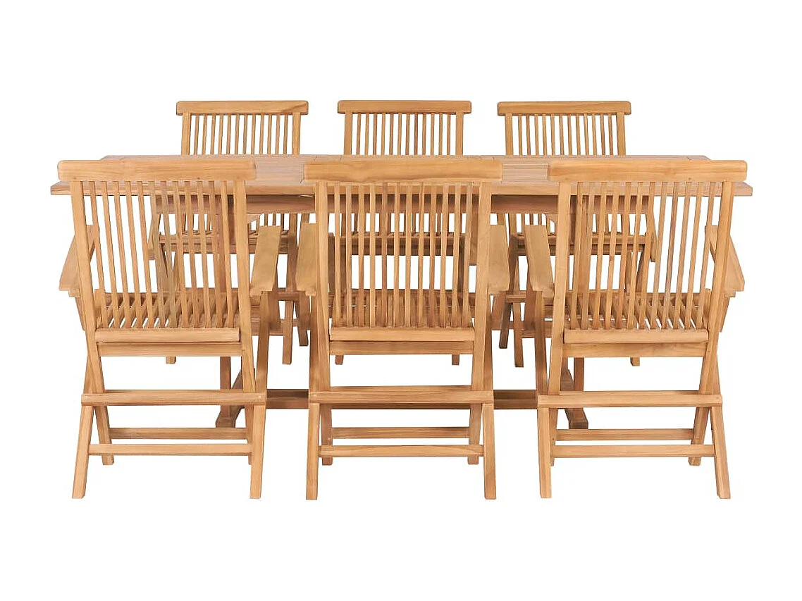 Ray Alan  Ensemble à manger d'extérieur 7pcs 150-200x100x75cm Teck massif