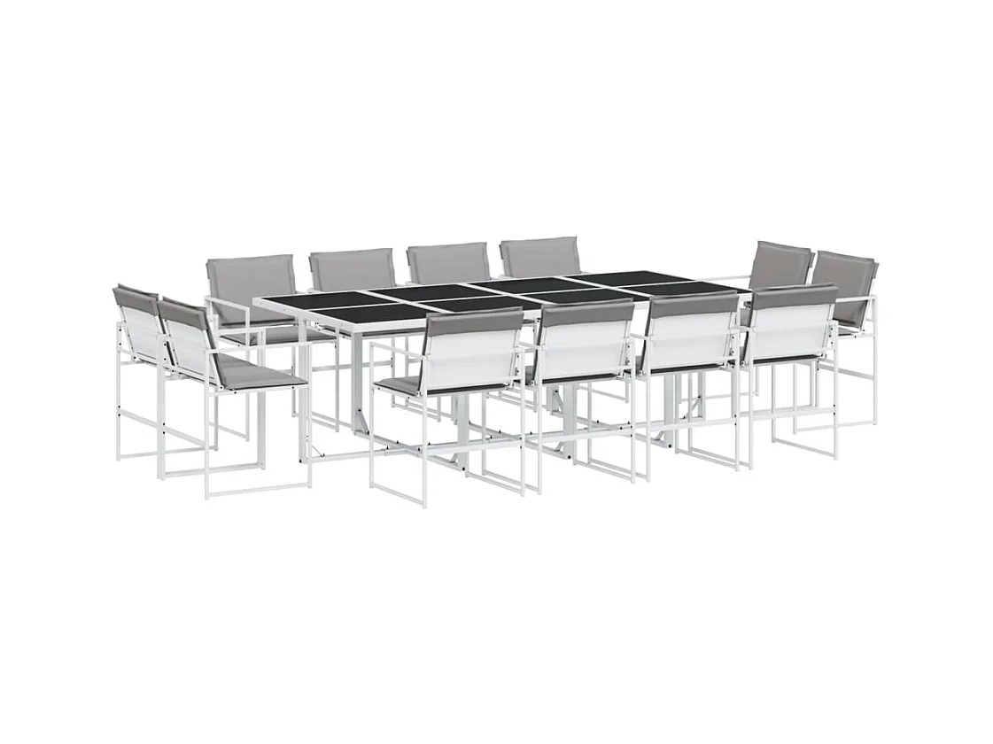 Vyra  13-delige Tuinset met kussens textileen wit