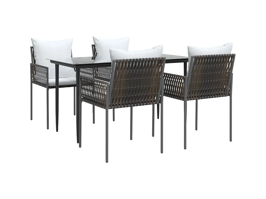 Blen  5-delige Tuinset met kussens poly rattan en staal