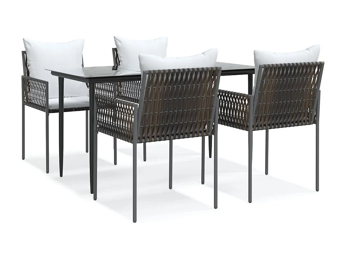 Blen  5-delige Tuinset met kussens poly rattan en staal