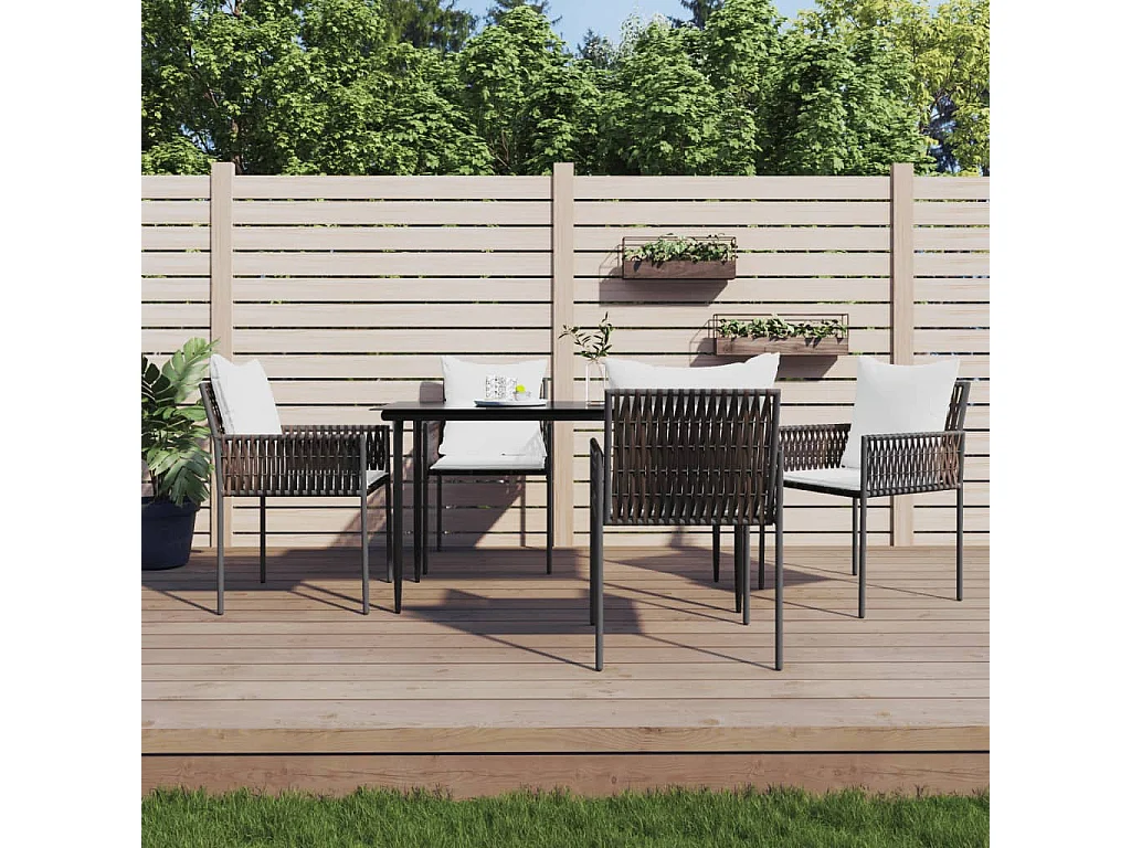 Blen  5-delige Tuinset met kussens poly rattan en staal