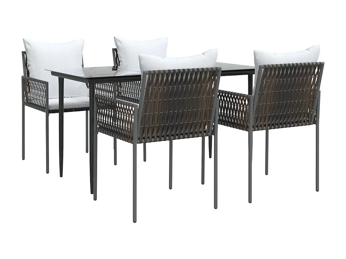 Blen  5-delige Tuinset met kussens poly rattan en staal