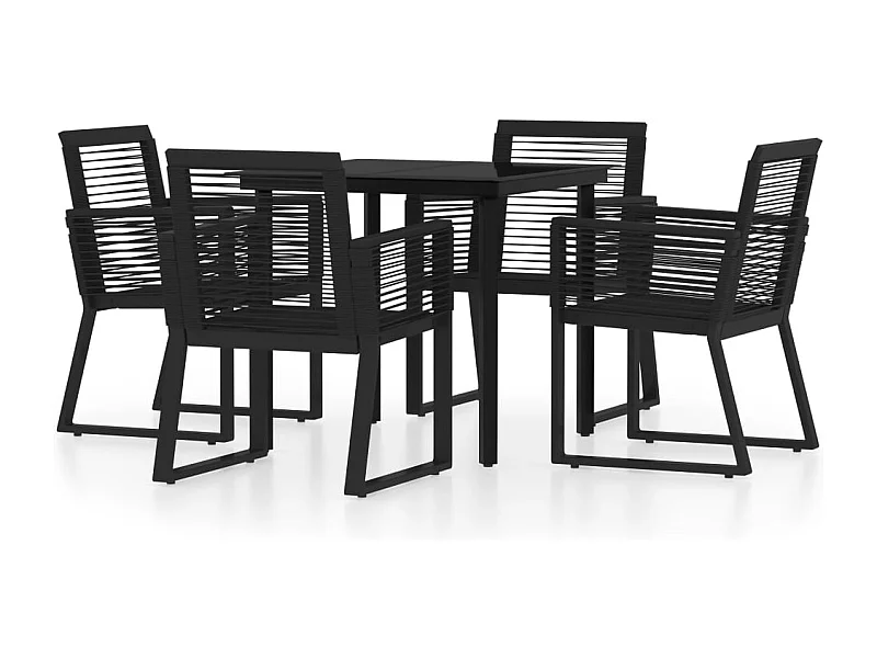 Wendell  5-delige Tuinset zwart