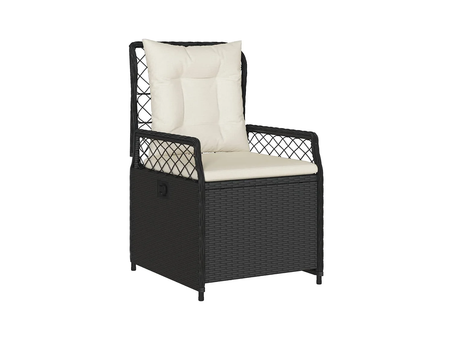 Ylva  Ensemble à manger de jardin coussins 5pcs Noir Résine tressée