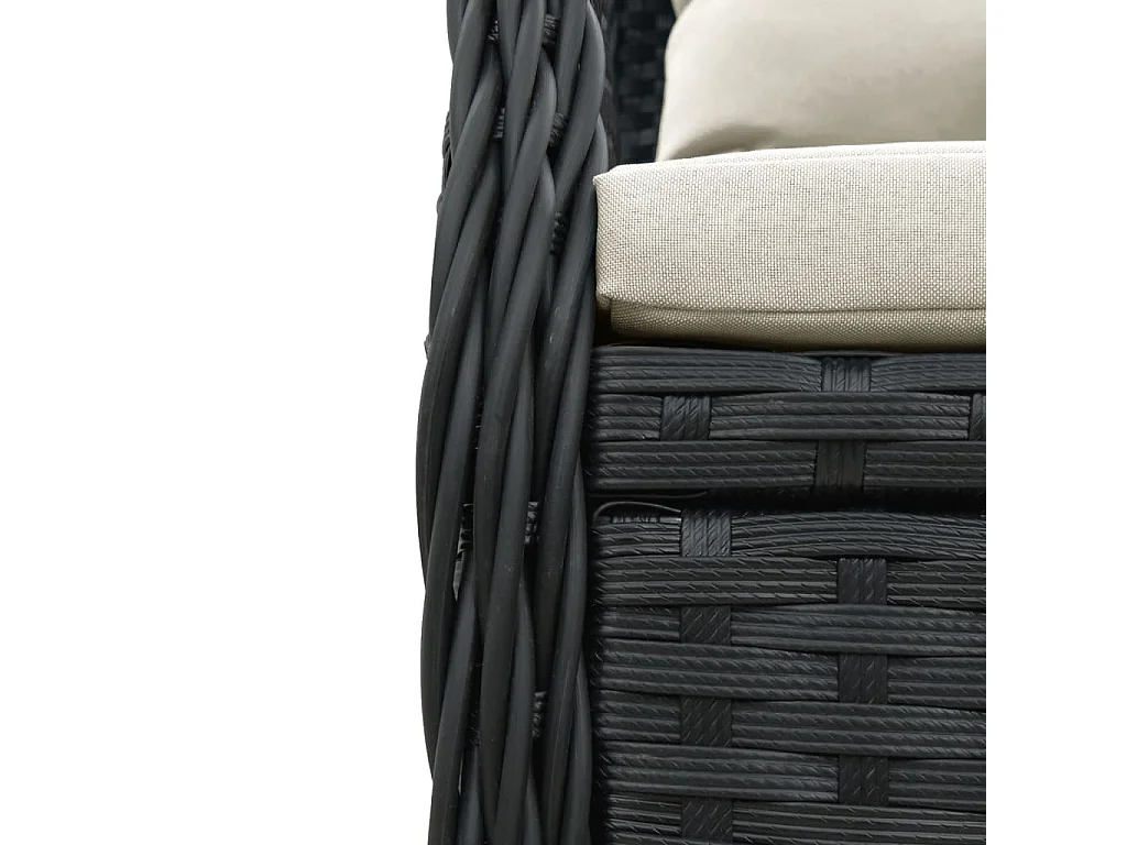 Ylva  5-delige Tuinset met kussens poly rattan zwart