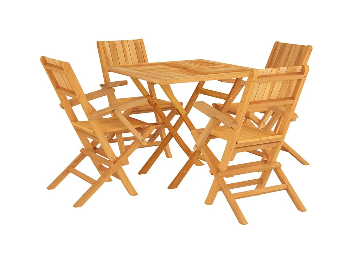 Atherton  Juego de comedor para jardín 5 piezas madera maciza de teca