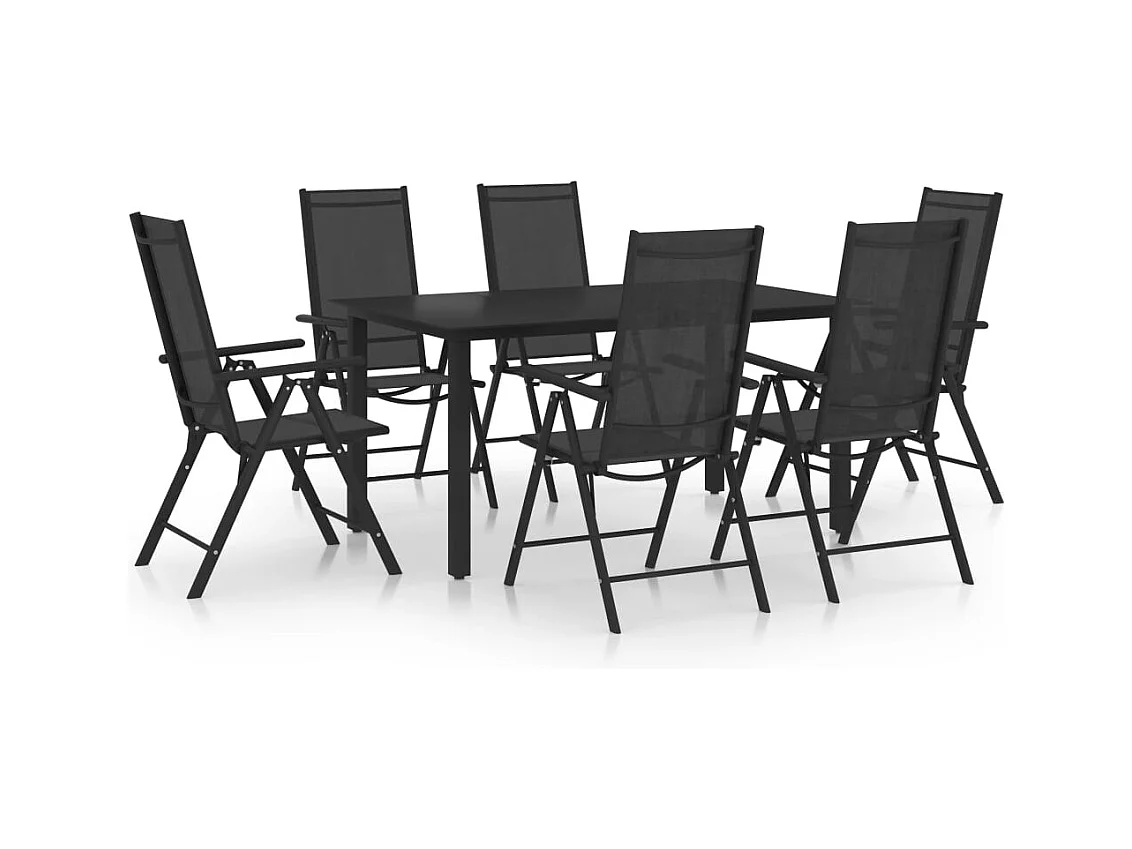 Prolenta Premium -  7-delige Tuinset aluminium zwart