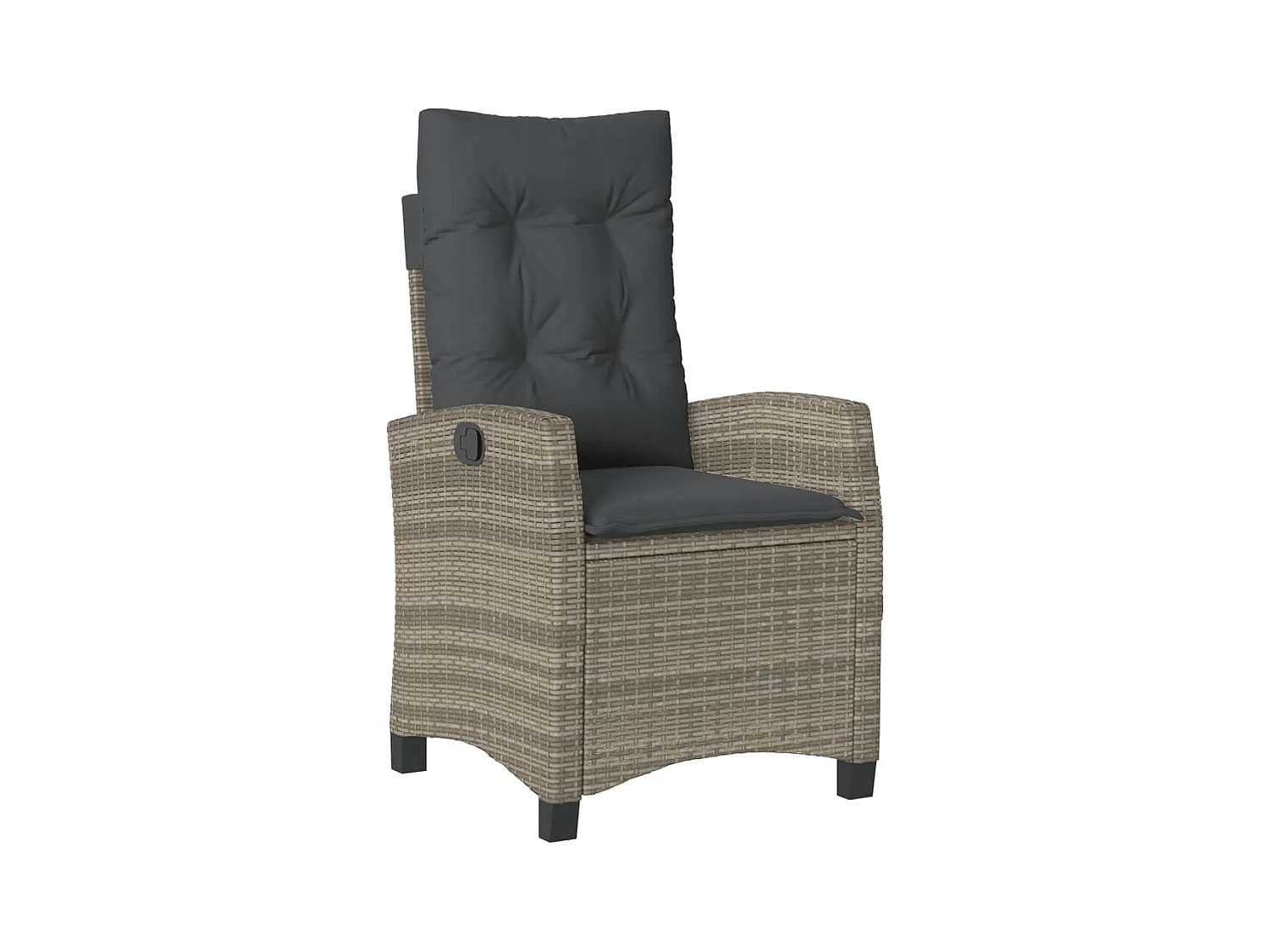 Garden Furniture -  Ensemble à manger de jardin 5 pcs coussins gris résine tressée