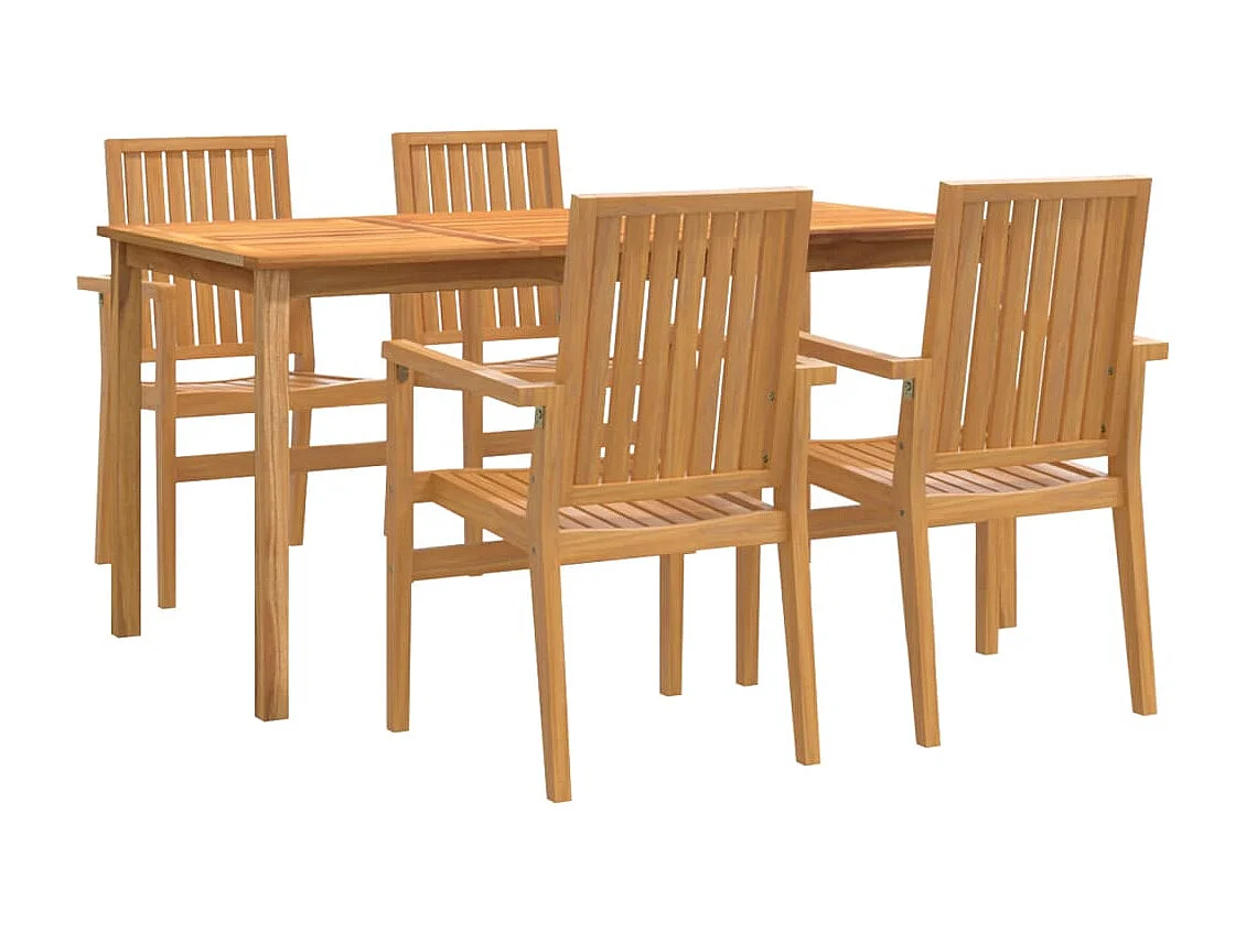 Garden Furniture -  Ensemble à manger de jardin 5pcs Bois de teck massif