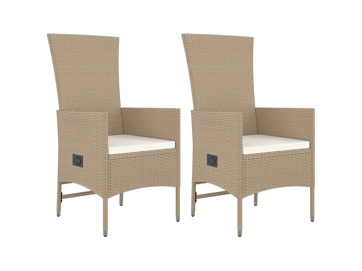 Briena  3-delige Tuinset met kussens poly rattan beige