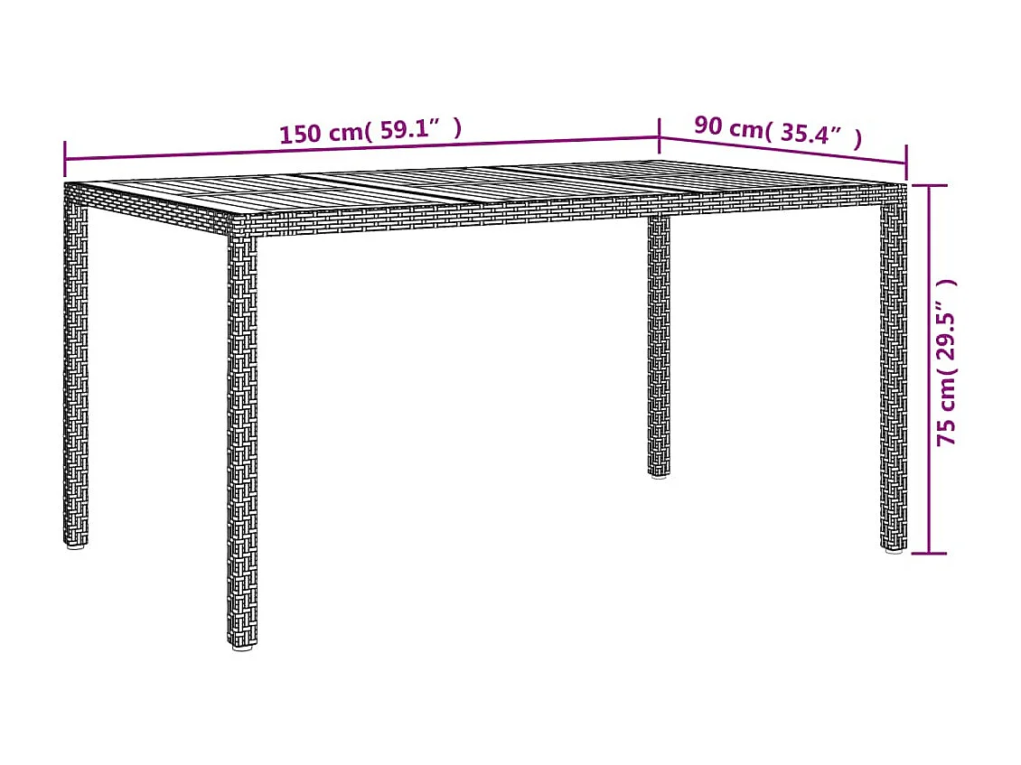 Cushendun  Ensemble à manger de jardin 5 pcs coussins gris résine tressée