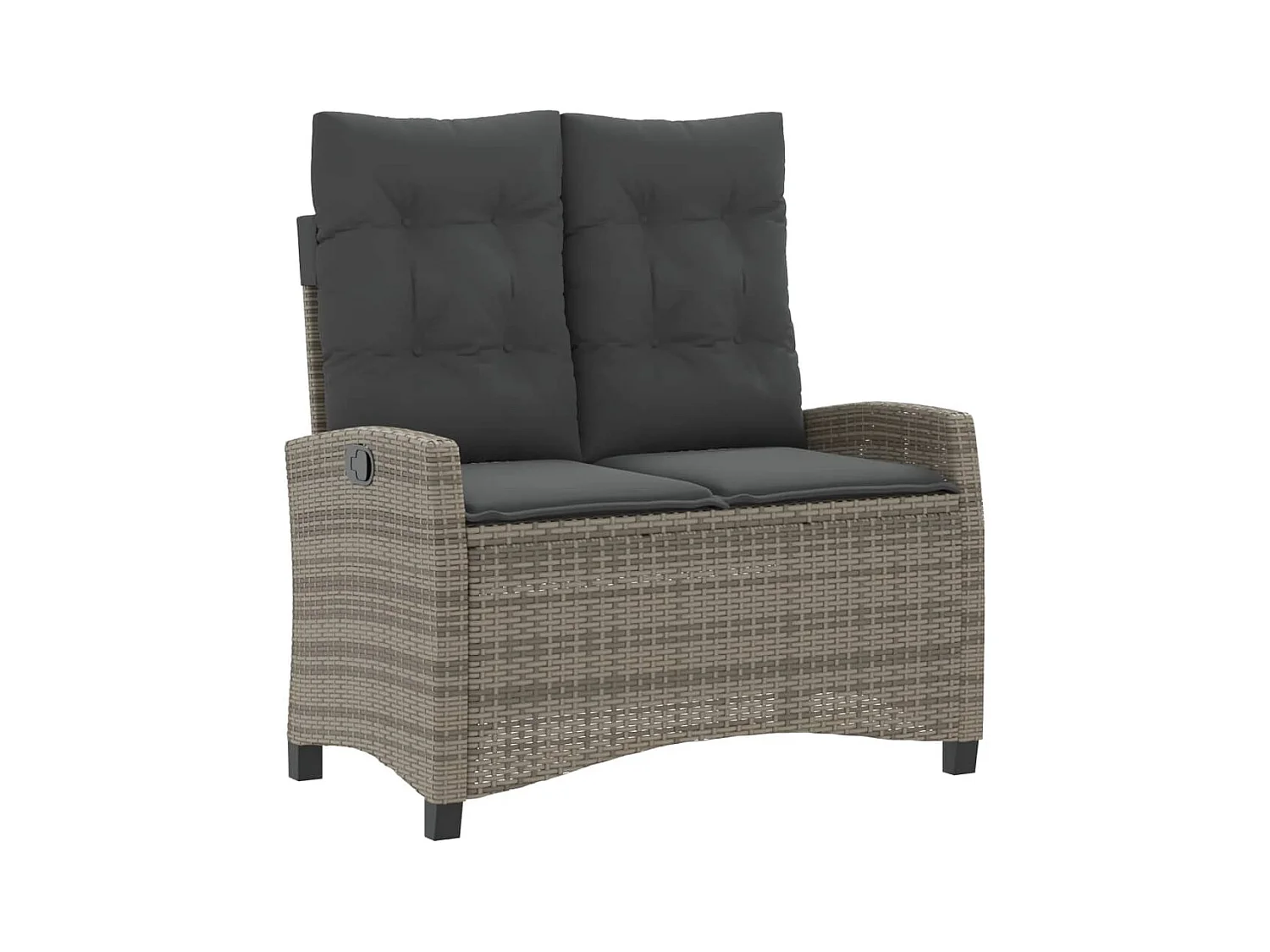 Spello  Ensemble à manger jardin 4pcs et coussins Gris Résine tressée