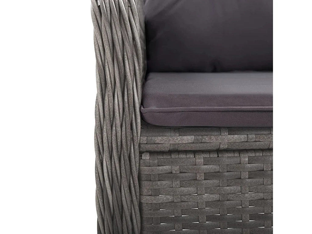 Tatum  Muebles de jardín 3 piezas ratán sintético gris madera acacia