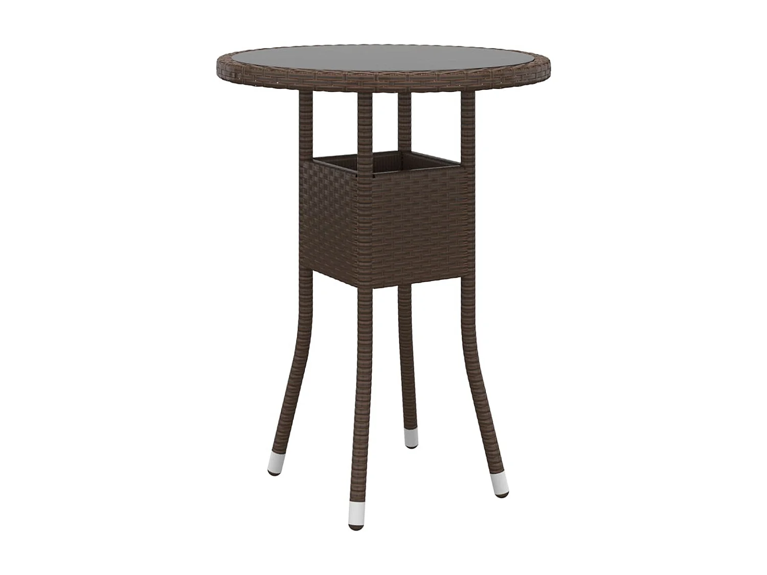 Nylvi  Juego de comedor de jardín 3 piezas ratán sintético marrón