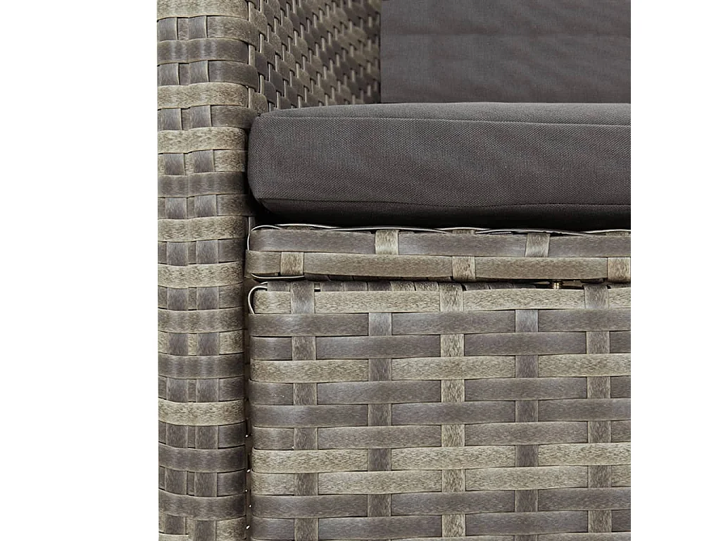 Central Valley  Ensemble à manger de jardin 9 pcs coussins gris résine tressée