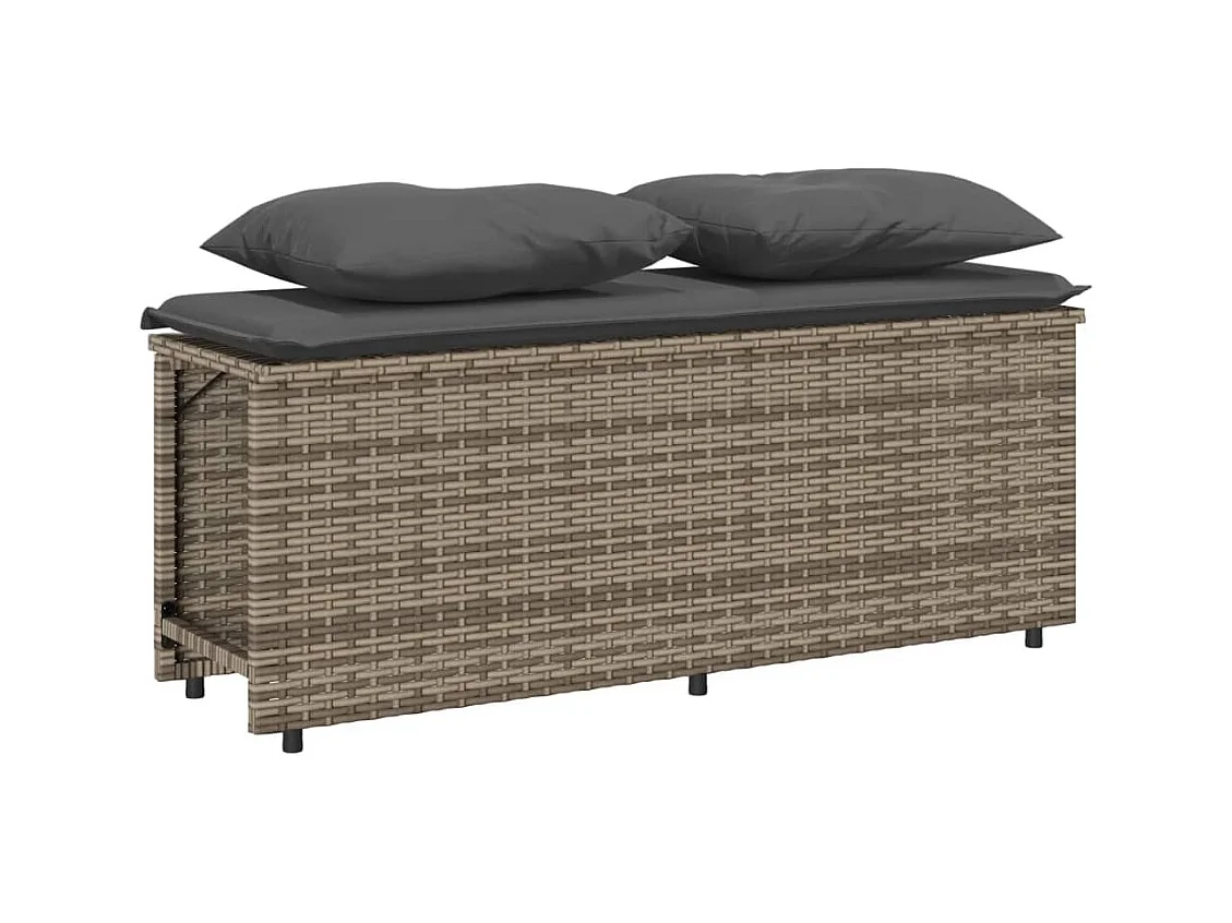 Zizo  Ensemble à manger de jardin 3 pcs coussins gris résine tressée