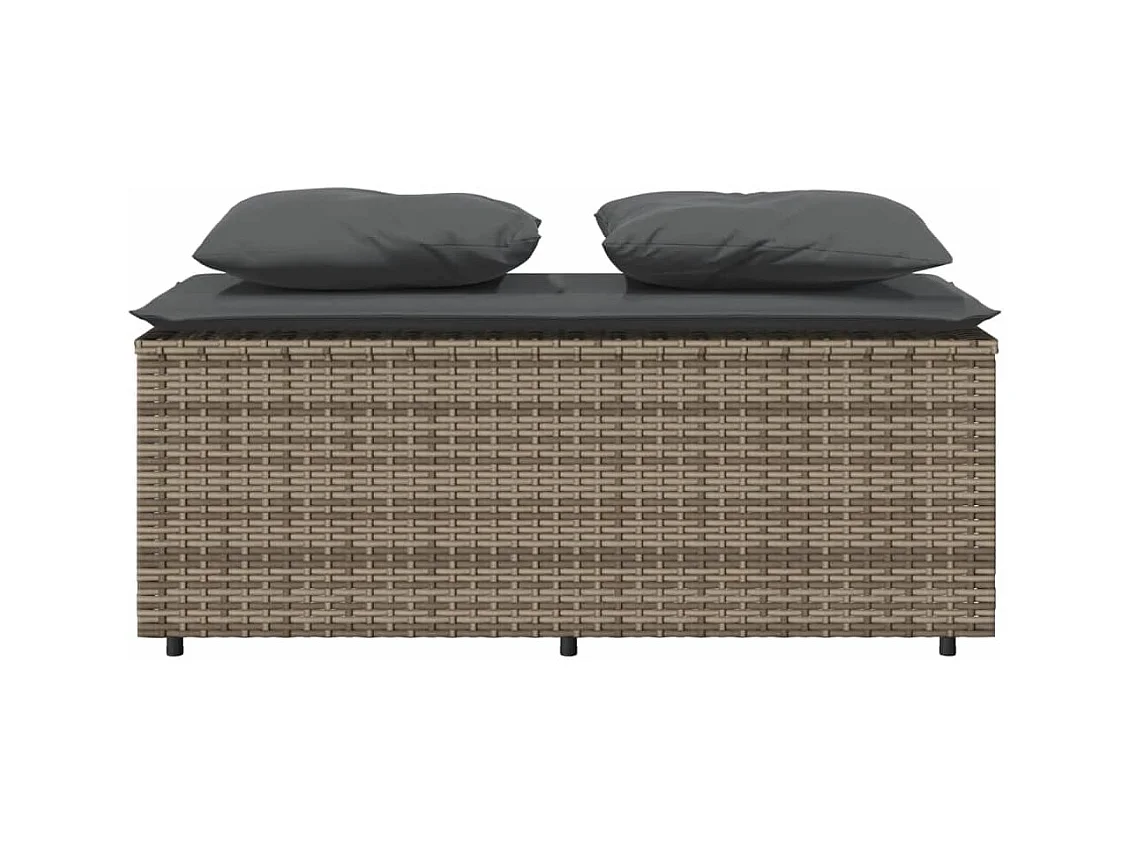 Zizo  Ensemble à manger de jardin 3 pcs coussins gris résine tressée