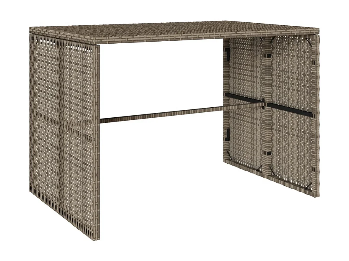 Zizo  Ensemble à manger de jardin 3 pcs coussins gris résine tressée