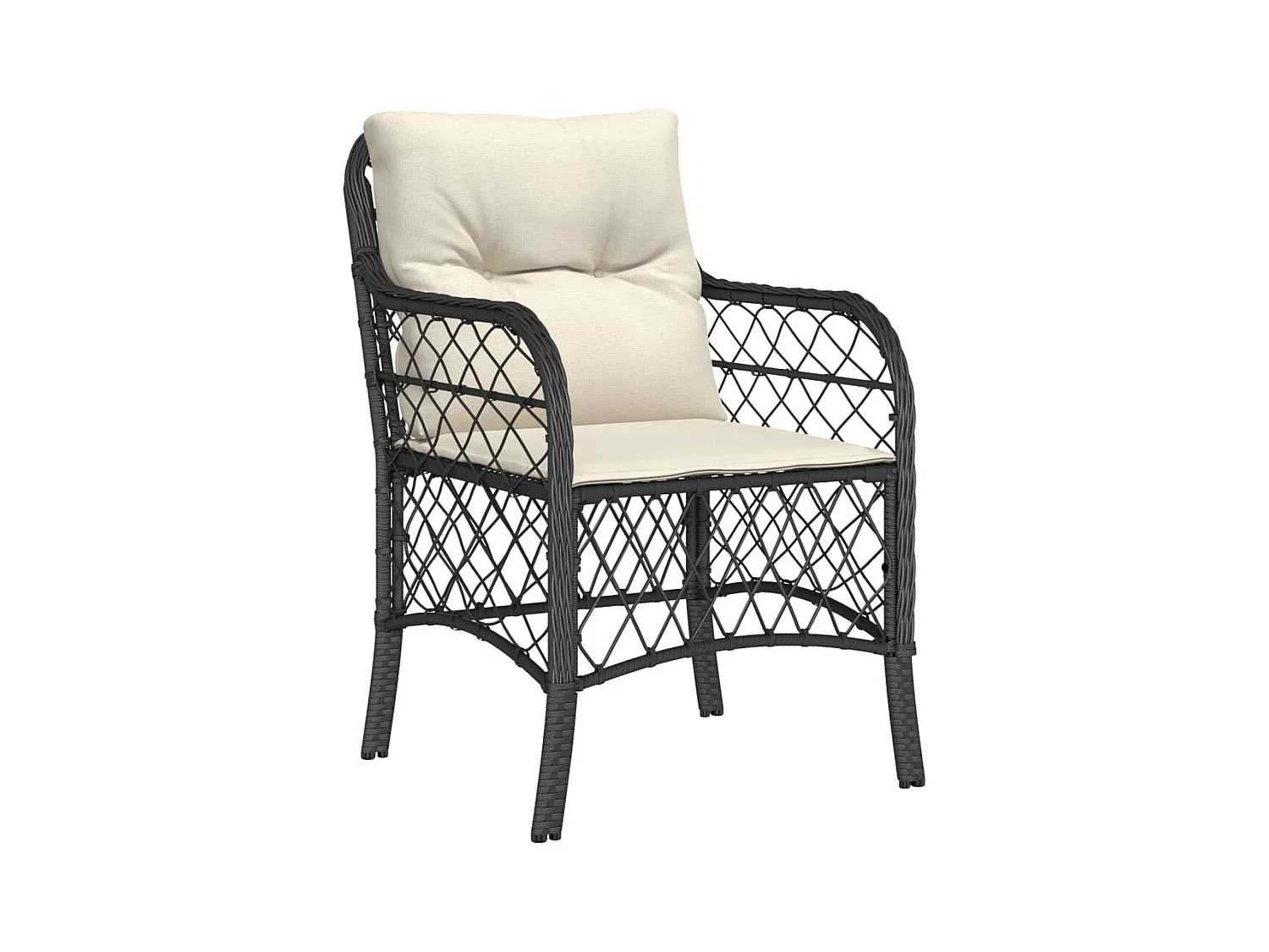 André  5-delige Tuinset met kussens poly rattan zwart