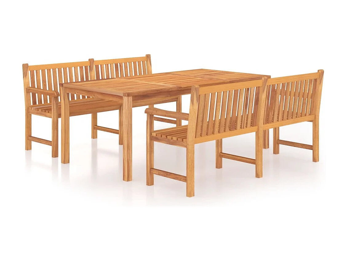 Kemale  3-delige Tuinset massief teakhout