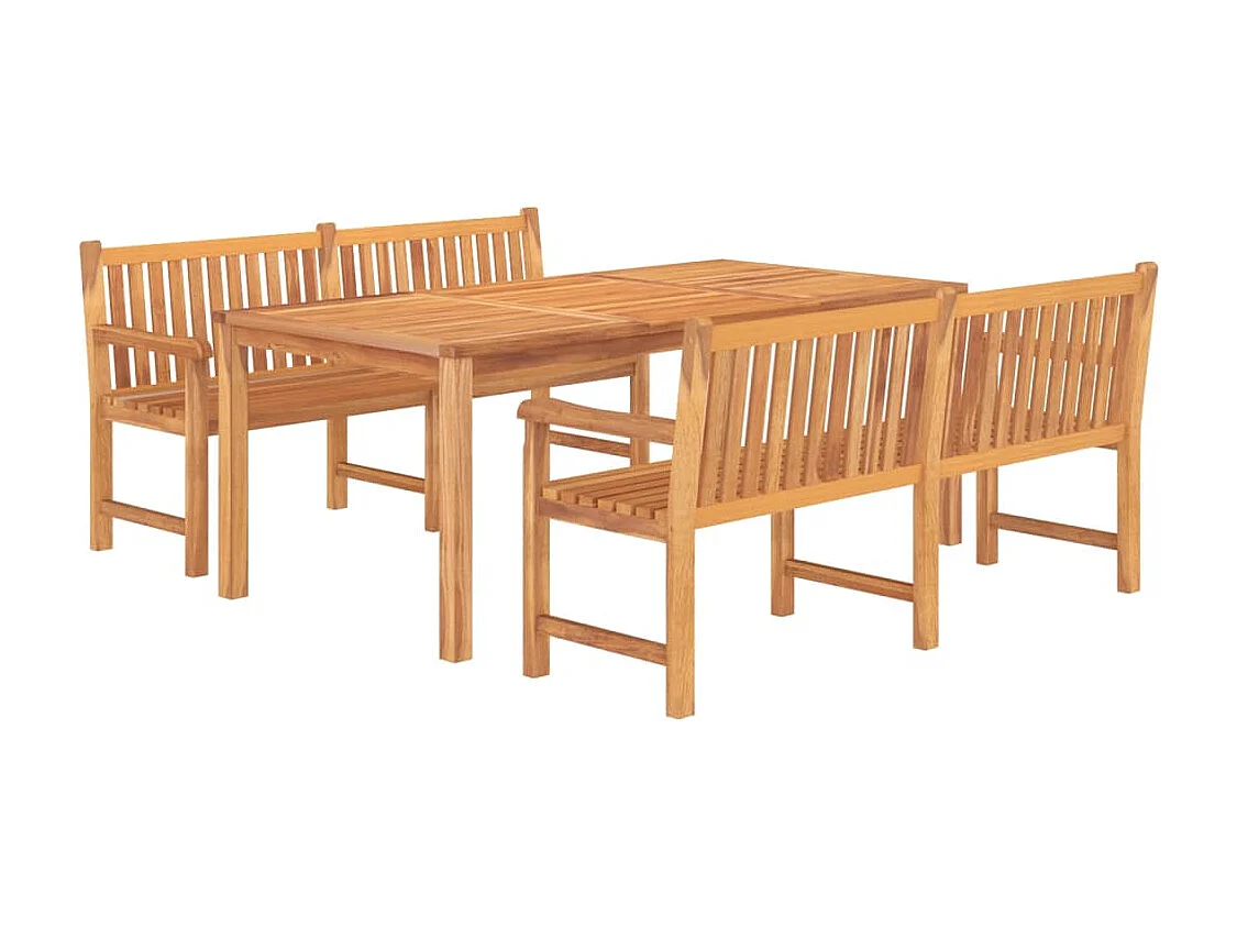 Kemale  3-delige Tuinset massief teakhout