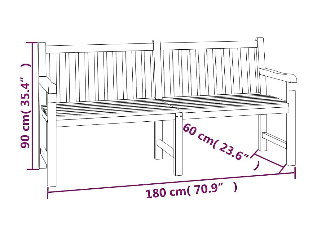 Kemale  3-delige Tuinset massief teakhout