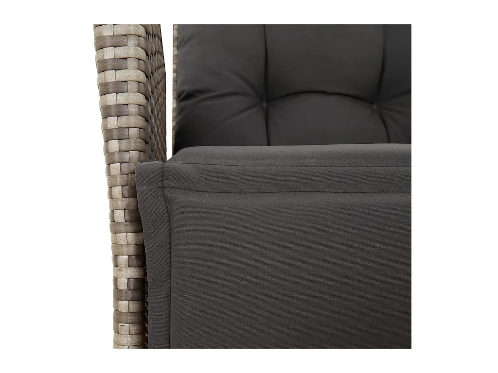 Myrvin  Ensemble à manger de jardin 3 pcs coussins gris résine tressée