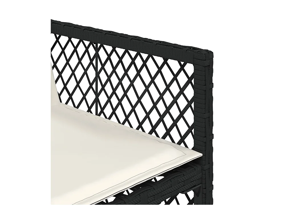 Connersville  Ensemble à manger de jardin coussins 5pcs noir résine tressée