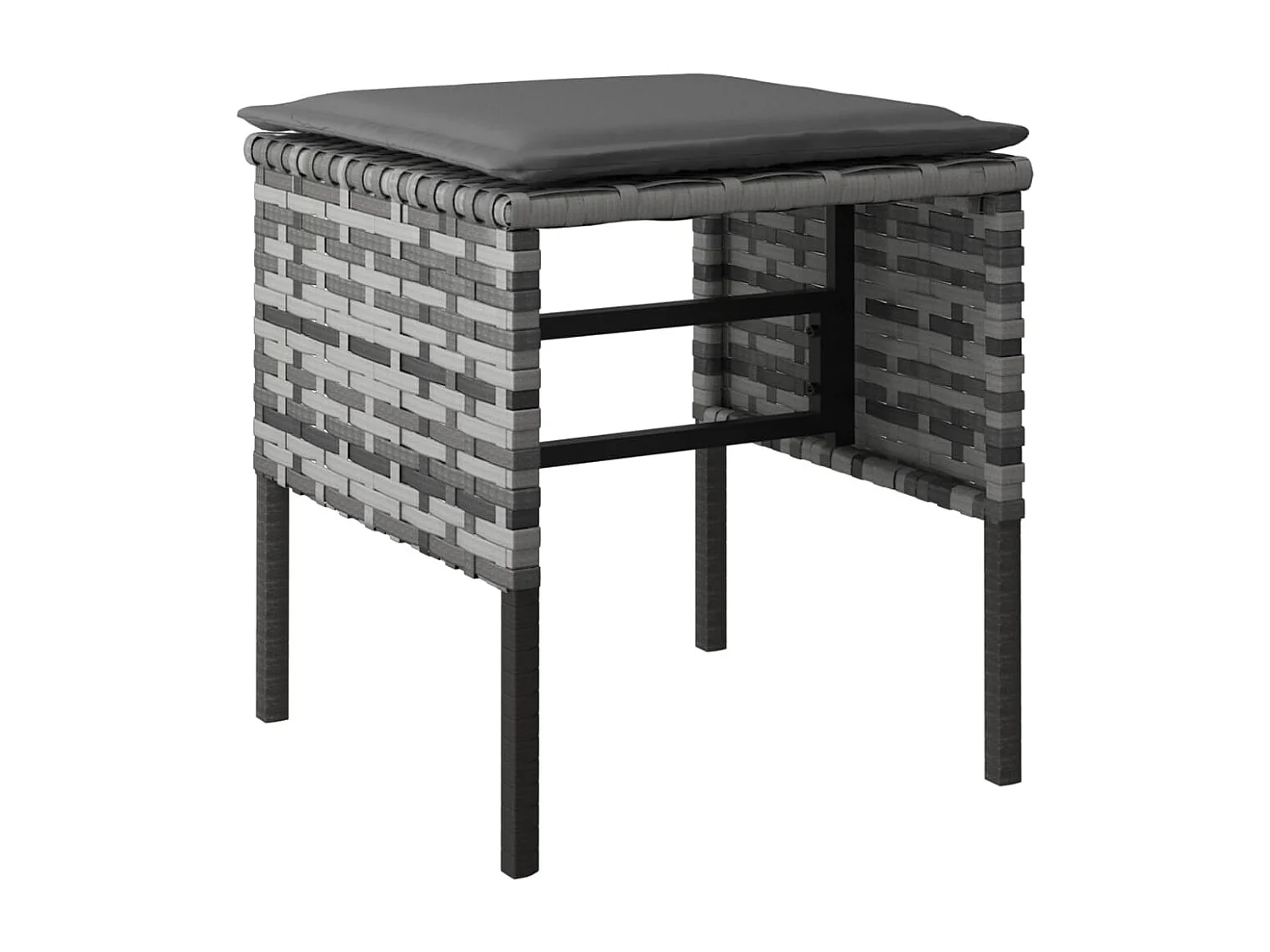 Paul-Lucien-Marie  Ensemble à manger jardin 6pcs et coussins gris résine tressée