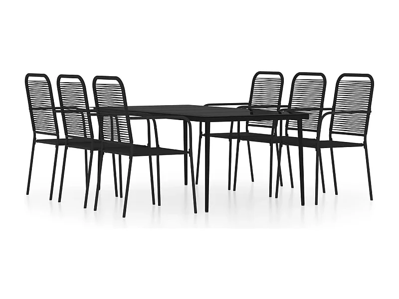Georgia Ann  Juego de comedor de jardín 7 piezas negro