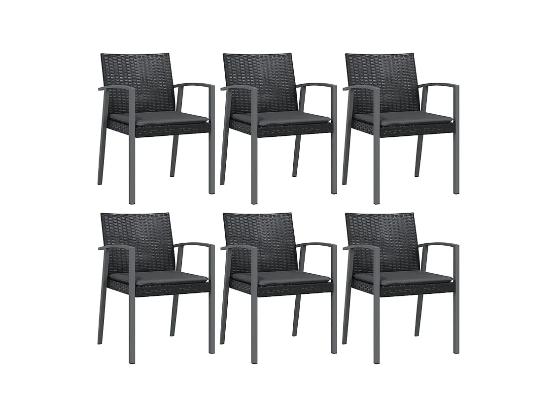 Ephrata  Juego comedor jardín 7 piezas y cojines ratán sintético y acero