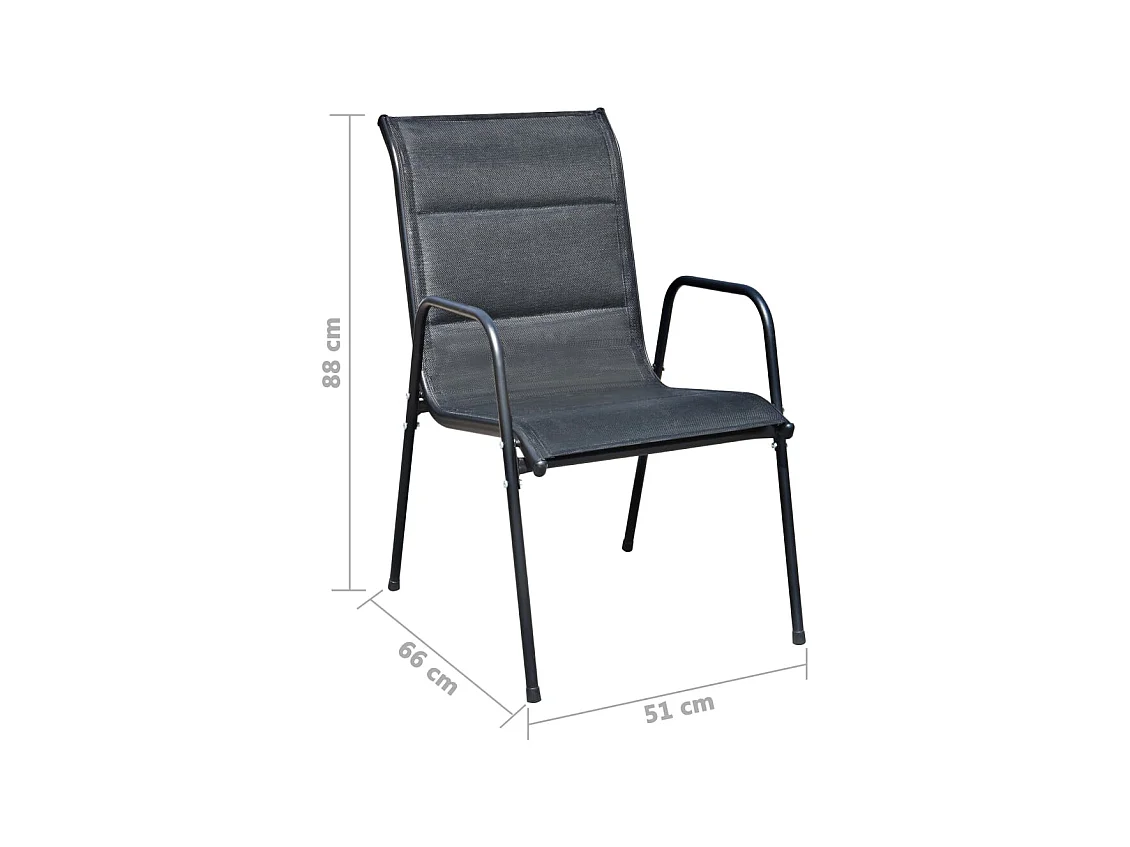 Garden Furniture -  Ensemble à manger d'extérieur 9 pcs Acier Noir