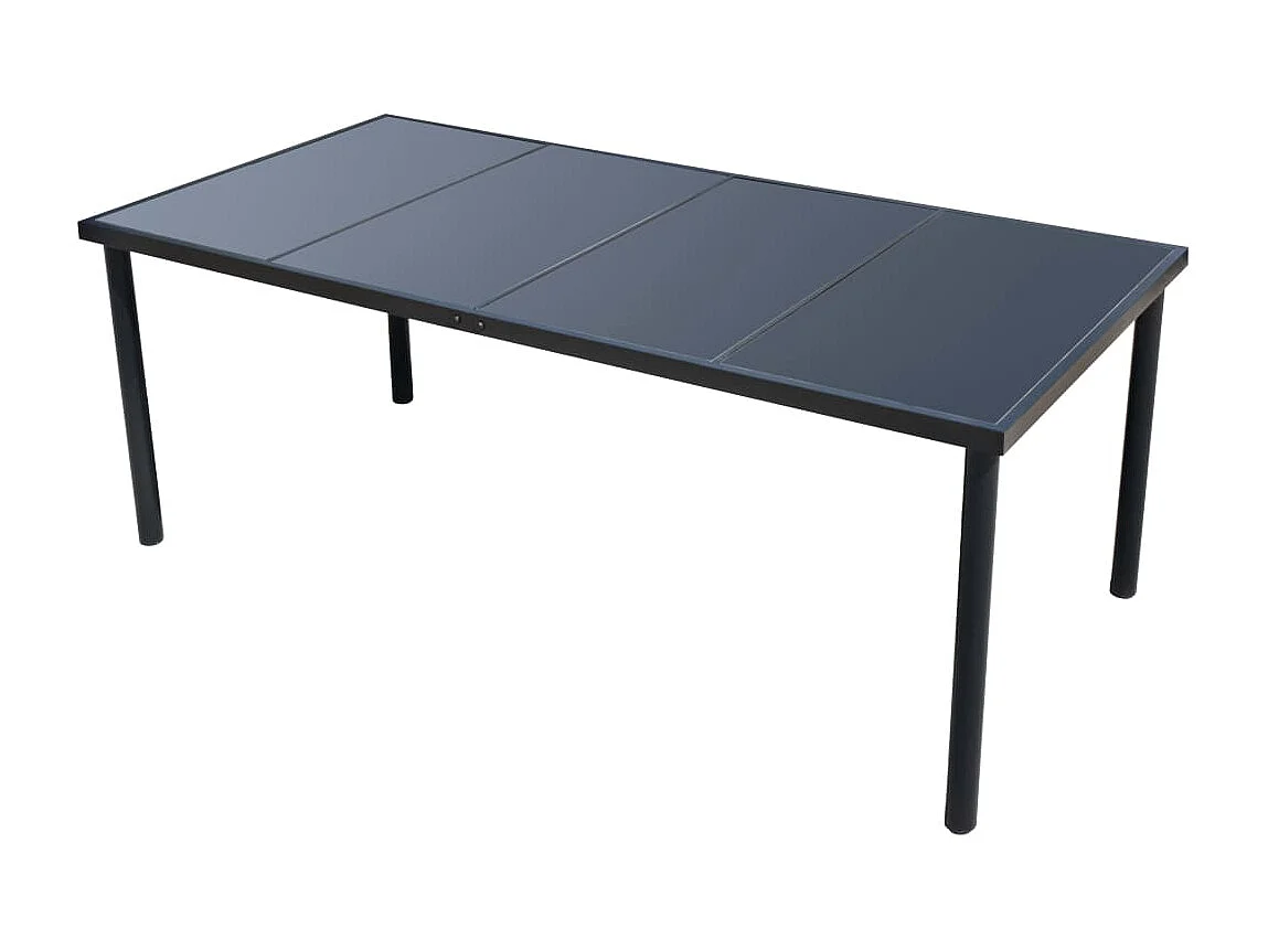 Garden Furniture -  Ensemble à manger d'extérieur 9 pcs Acier Noir