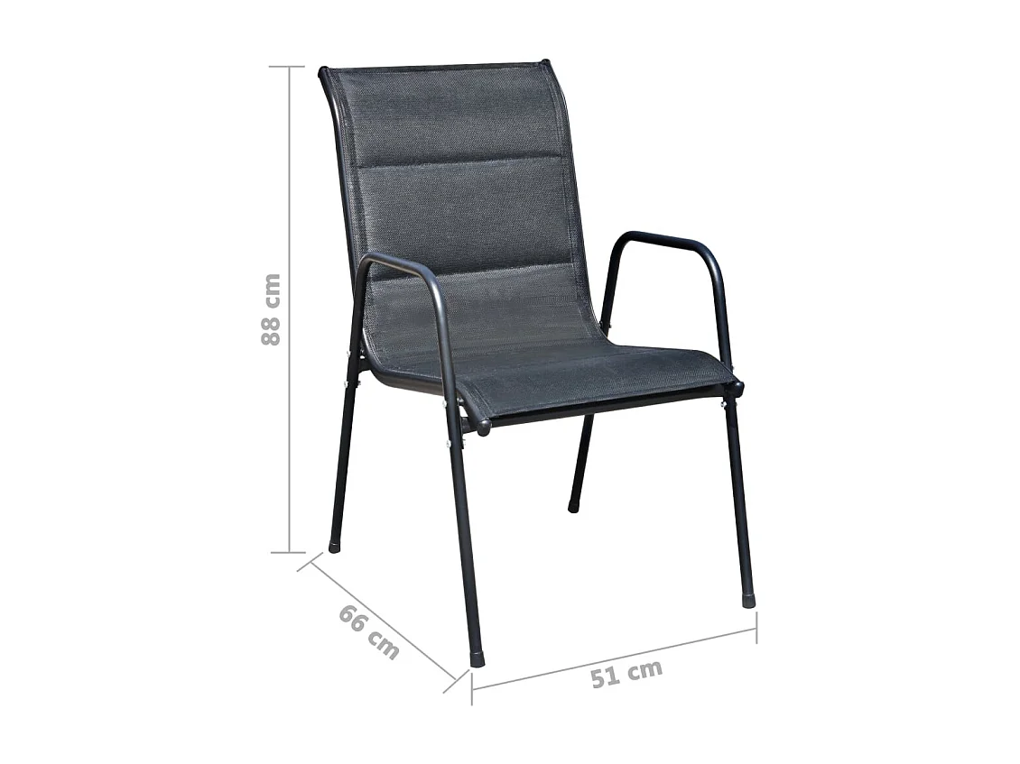 Garden Furniture -  Ensemble à manger d'extérieur 9 pcs Acier Noir