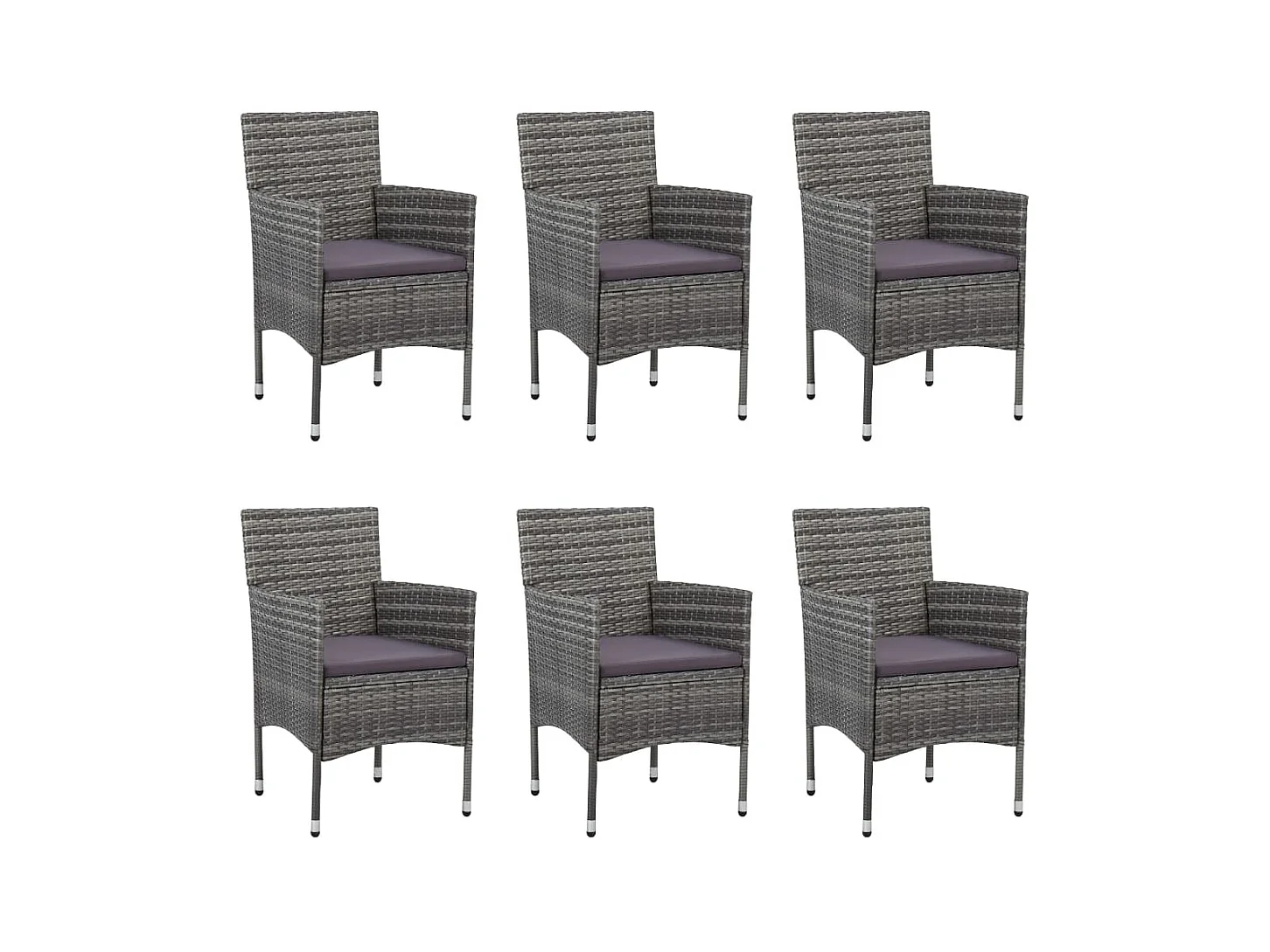 Norild  Ensemble à manger de jardin 7 pcs Résine tressée Gris