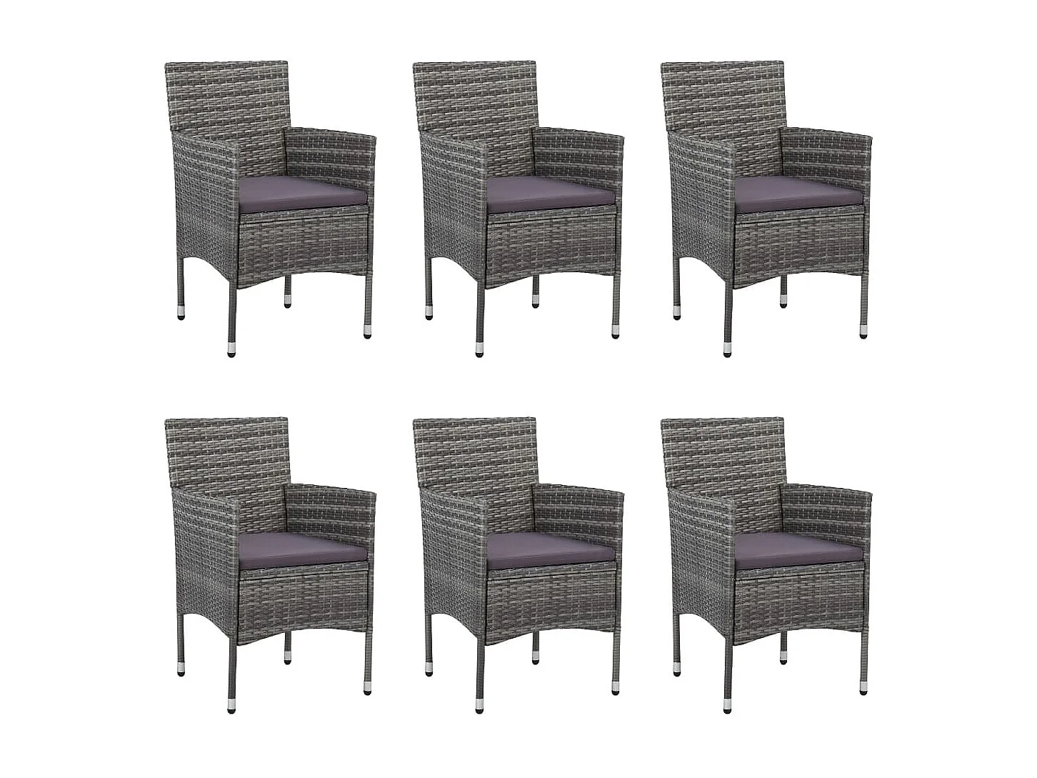 Norild  Ensemble à manger de jardin 7 pcs Résine tressée Gris