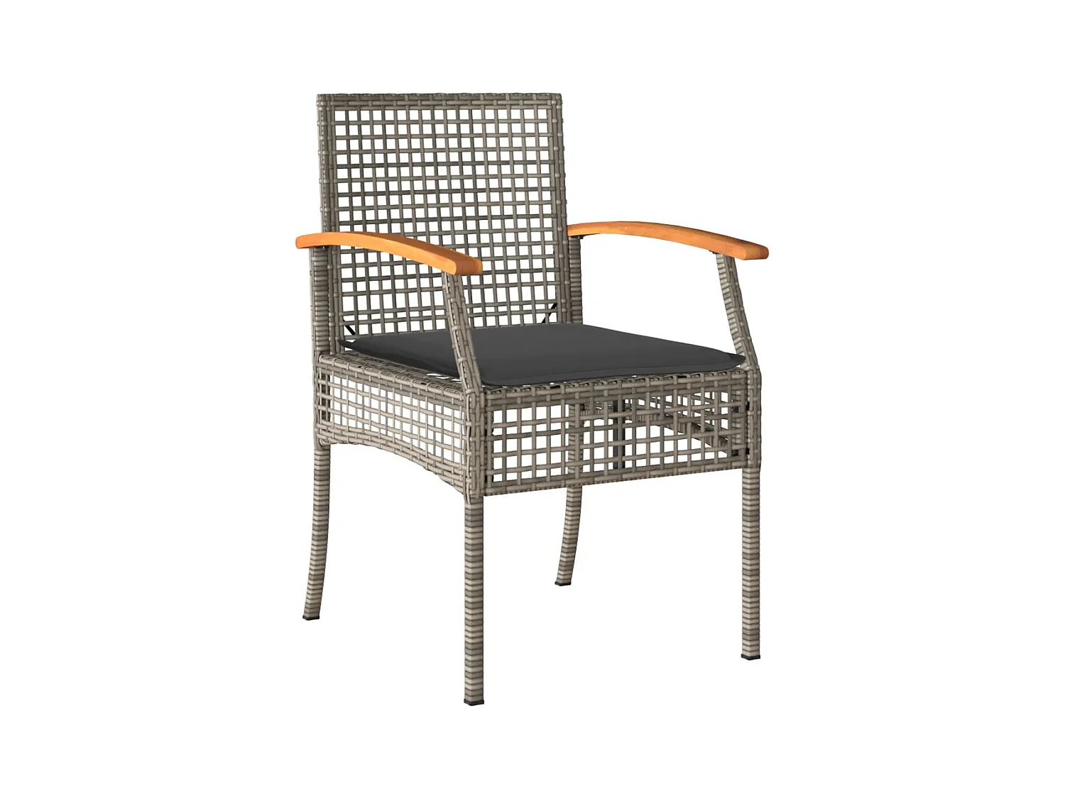 Janet Lynn  3-delige Tuinset met kussens poly rattan grijs