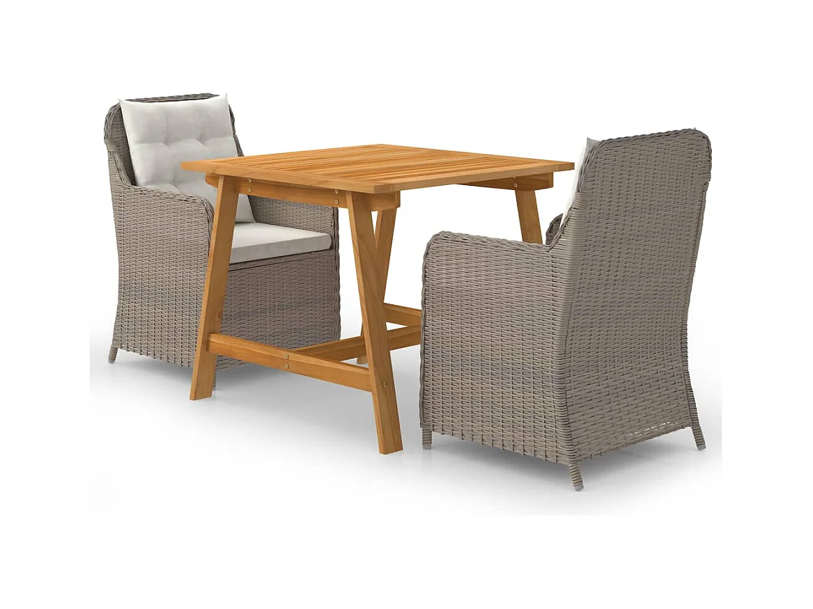 Gorrin  Ensemble à manger de jardin 3 pcs Marron