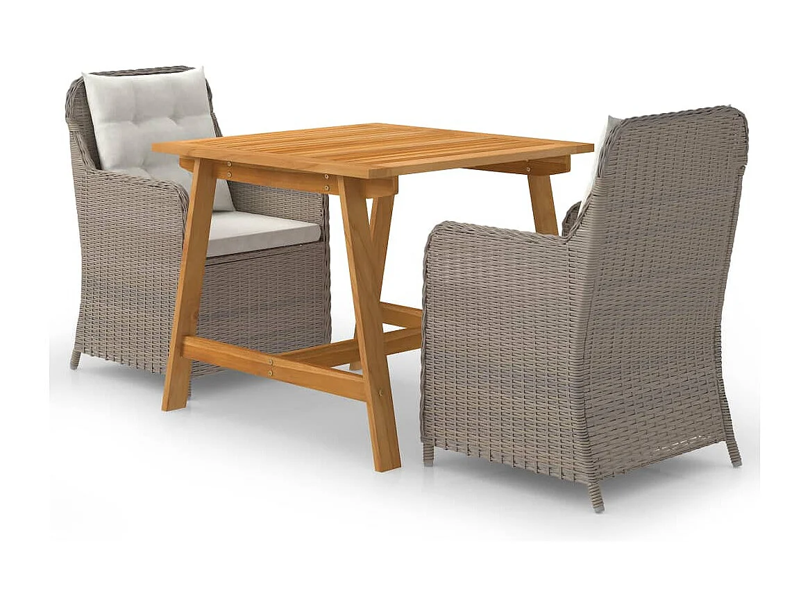 Gorrin  Ensemble à manger de jardin 3 pcs Marron