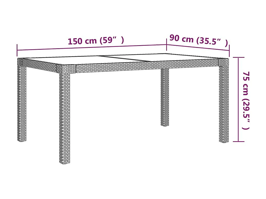 Prolenta Premium -  Ensemble à manger d'extérieur 5pcs coussins résine tressée gris