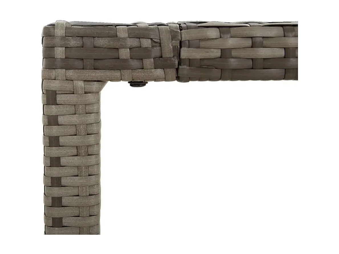 Piero  Ensemble à manger de jardin 9 pcs coussins gris résine tressée