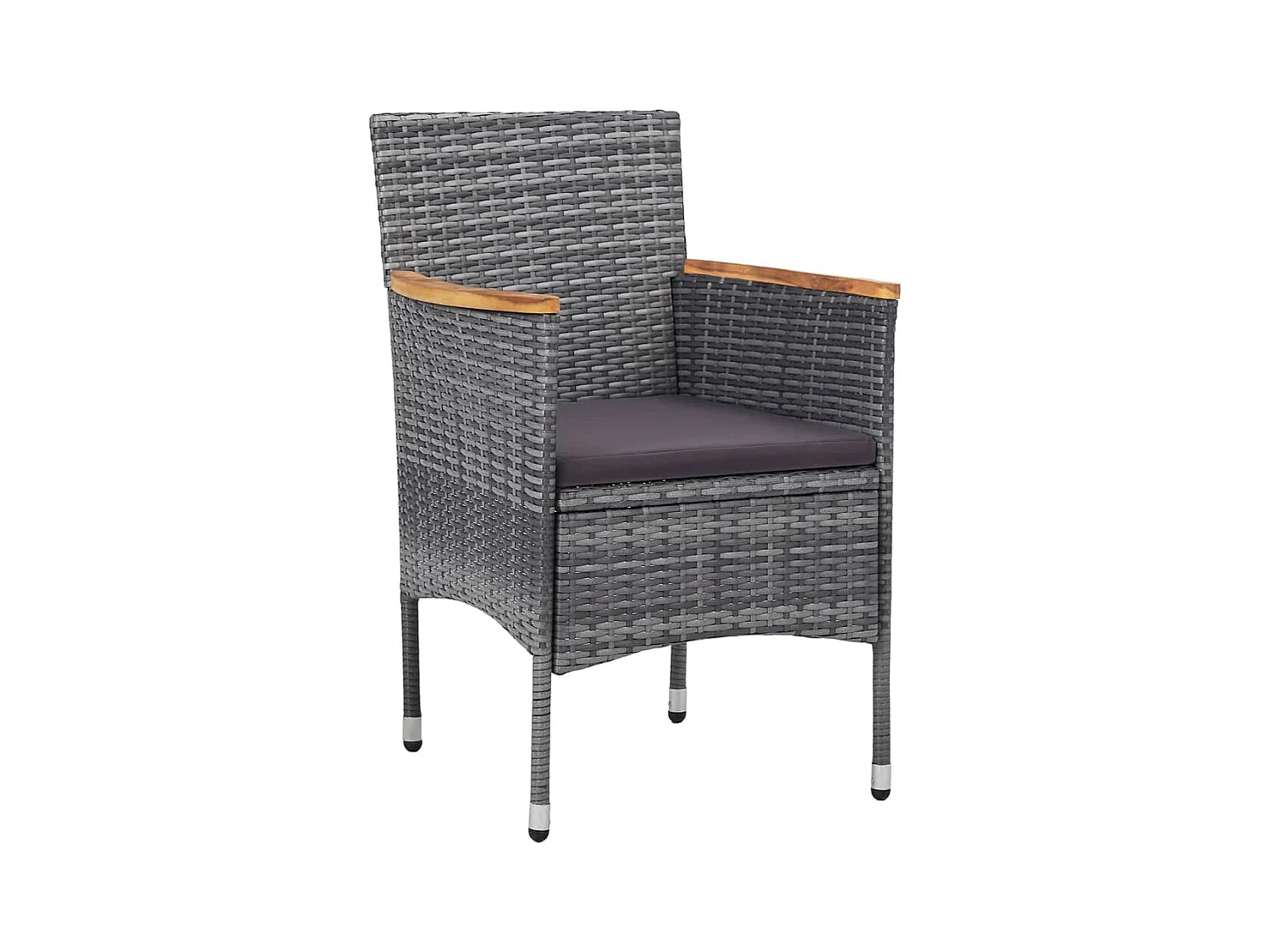 Jean-Guillaume  Ensemble à manger de jardin 3 pcs Résine tressée Gris