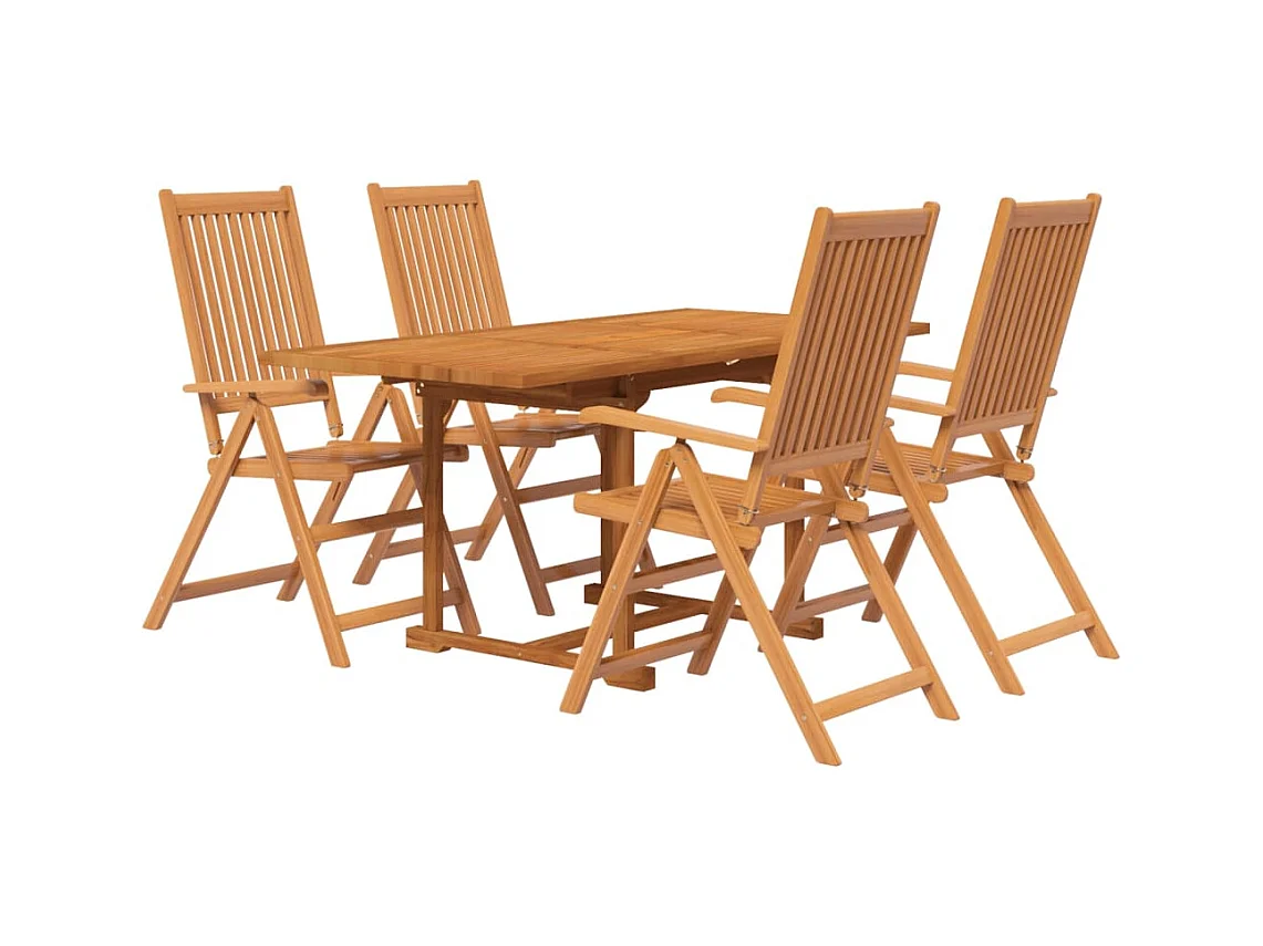 Sterre  Ensemble à manger de jardin 5 pcs Bois d'acacia massif