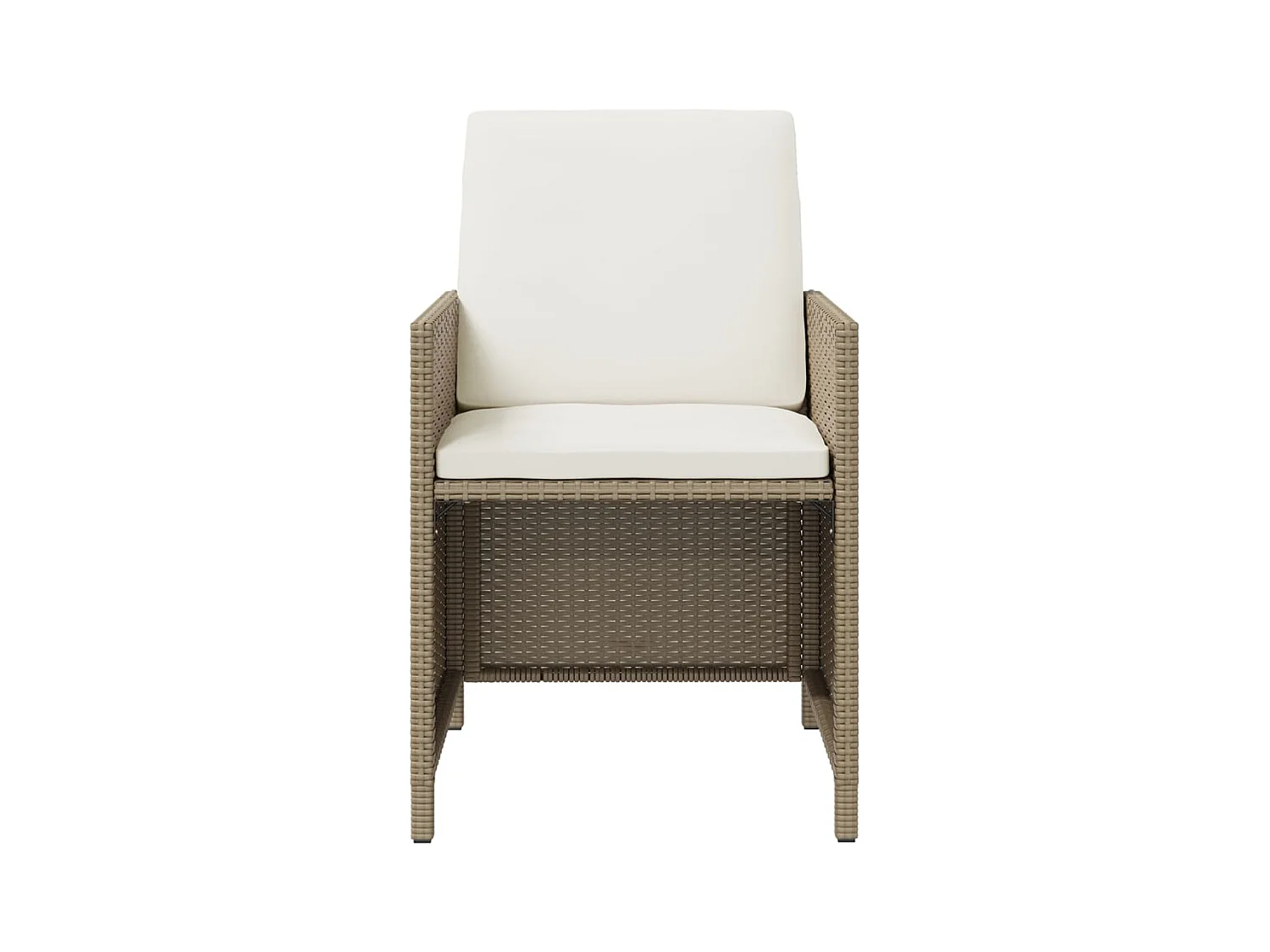 Hugo  Ensemble à manger de jardin et coussins 9 pcs Poly rotin Beige