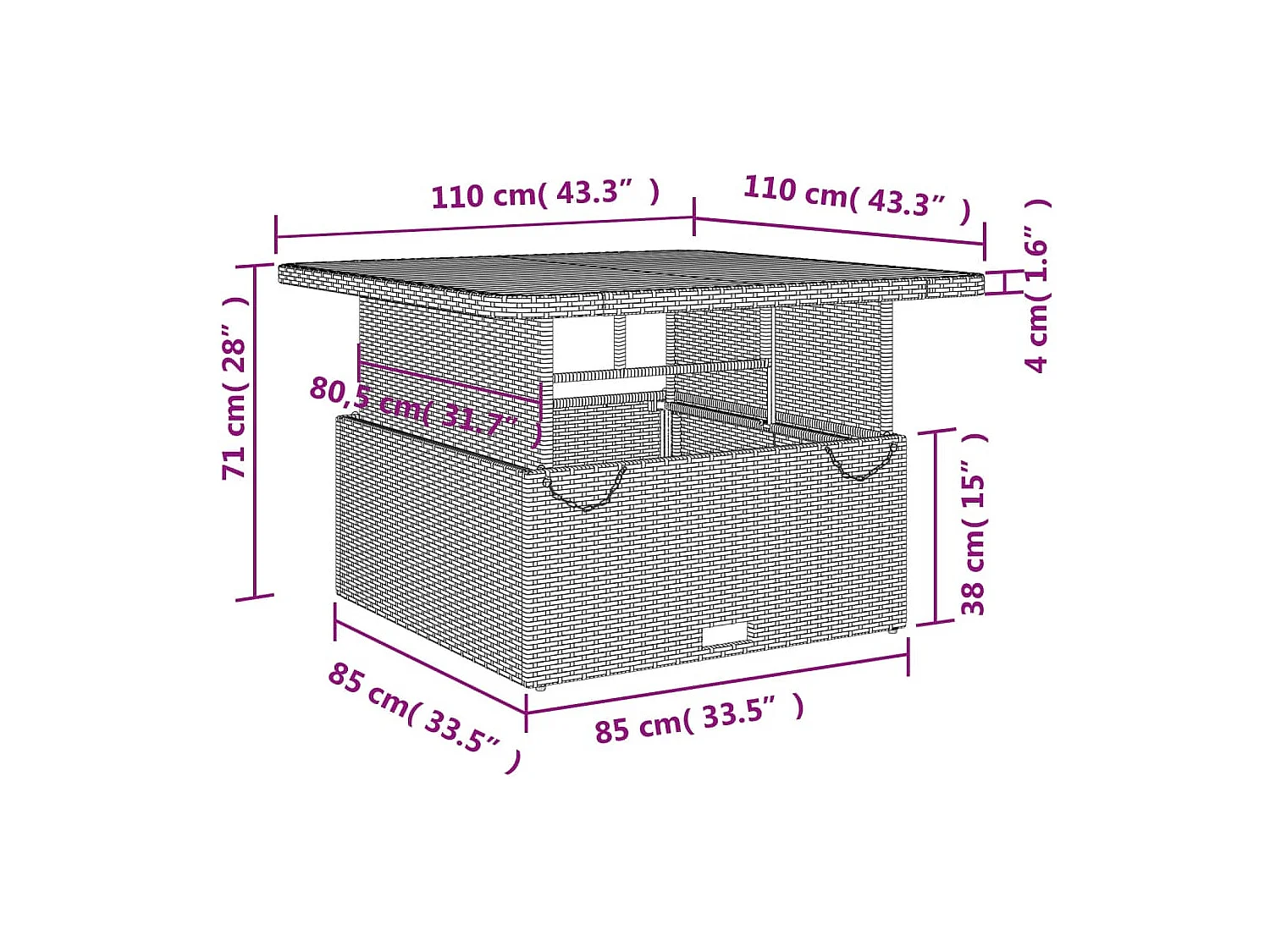 Brazil  4-delige Tuinset met kussens poly rattan beige