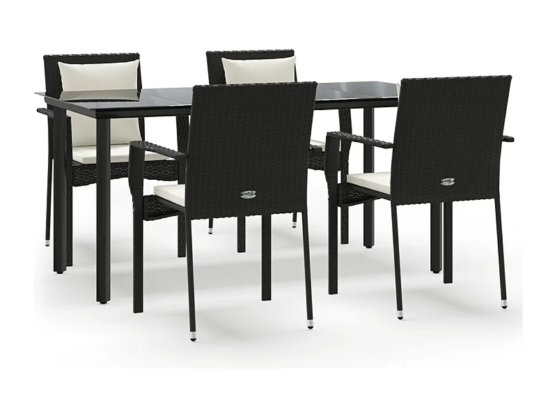 Rhett Logan  5-delige Tuinset met kussens poly rattan zwart