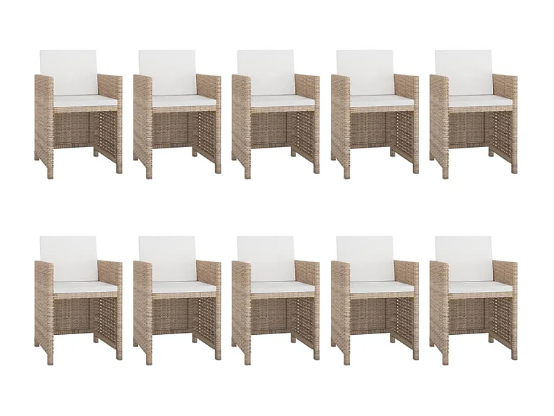 Kyllar  11-delige Tuinset met kussens poly rattan beige