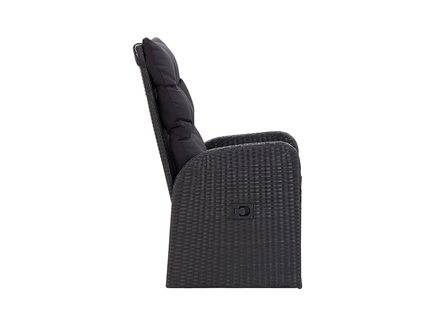 Mirella  Juego de comedor de jardín 7 piezas con cojines negro