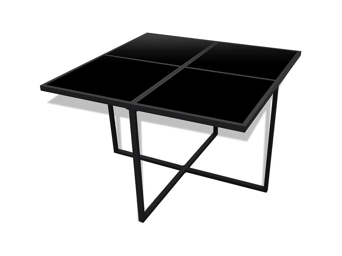 Wardo  Ensemble à manger d'extérieur 9pcs coussins Résine tressée Noir